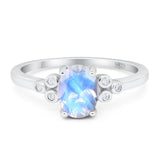 Oval Natural Stone Engagement Ring