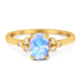 Oval Natural Stone Engagement Ring