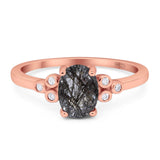 Oval Natural Stone Engagement Ring