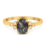 Oval Natural Stone Engagement Ring