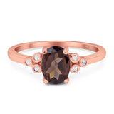 Oval Natural Stone Engagement Ring