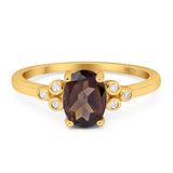 Oval Natural Stone Engagement Ring