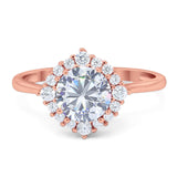 Art Deco Round Natural Stone Halo Ring