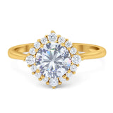 Art Deco Round Natural Stone Halo Ring