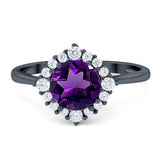 Art Deco Round Natural Stone Halo Ring