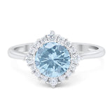 Art Deco Round Natural Stone Halo Ring