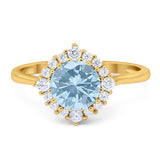 Art Deco Round Natural Stone Halo Ring