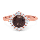 Art Deco Round Natural Stone Halo Ring