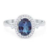 Oval Natural Stone Engagement Ring