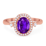 Oval Natural Stone Engagement Ring