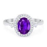 Oval Natural Stone Engagement Ring