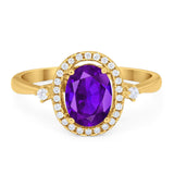 Oval Natural Stone Engagement Ring