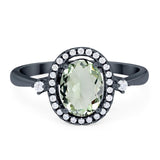 Oval Natural Stone Engagement Ring