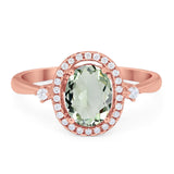 Oval Natural Stone Engagement Ring