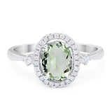 Oval Natural Stone Engagement Ring
