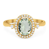 Oval Natural Stone Engagement Ring