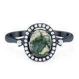 Oval Natural Stone Engagement Ring