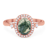 Oval Natural Stone Engagement Ring