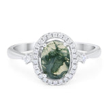 Oval Natural Stone Engagement Ring