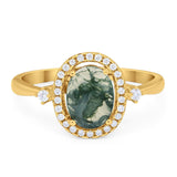 Oval Natural Stone Engagement Ring