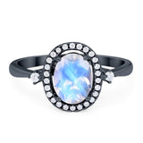 Oval Natural Stone Engagement Ring