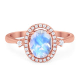 Oval Natural Stone Engagement Ring