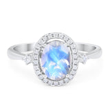 Oval Natural Stone Engagement Ring