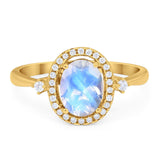 Oval Natural Stone Engagement Ring