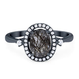 Oval Natural Stone Engagement Ring