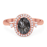 Oval Natural Stone Engagement Ring