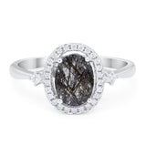 Oval Natural Stone Engagement Ring