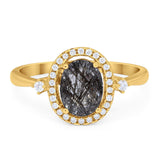 Oval Natural Stone Engagement Ring