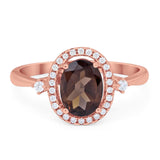 Oval Natural Stone Engagement Ring