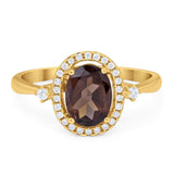 Oval Natural Stone Engagement Ring