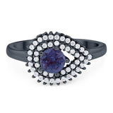 Round Natural Stone Wedding Ring