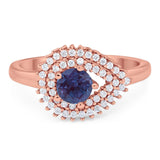 Round Natural Stone Wedding Ring