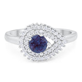 Round Natural Stone Wedding Ring