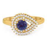 Round Natural Stone Wedding Ring