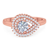 Round Natural Stone Wedding Ring