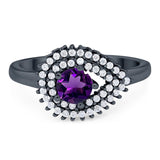 Round Natural Stone Wedding Ring