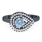 Round Natural Stone Wedding Ring