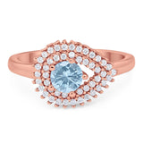 Round Natural Stone Wedding Ring