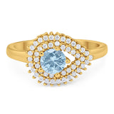 Round Natural Stone Wedding Ring