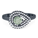 Round Natural Stone Wedding Ring