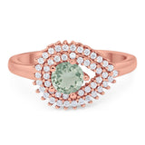 Round Natural Stone Wedding Ring