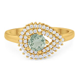 Round Natural Stone Wedding Ring