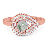 Round Natural Stone Wedding Ring