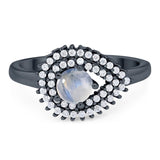 Round Natural Stone Wedding Ring