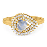 Round Natural Stone Wedding Ring