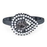 Round Natural Stone Wedding Ring